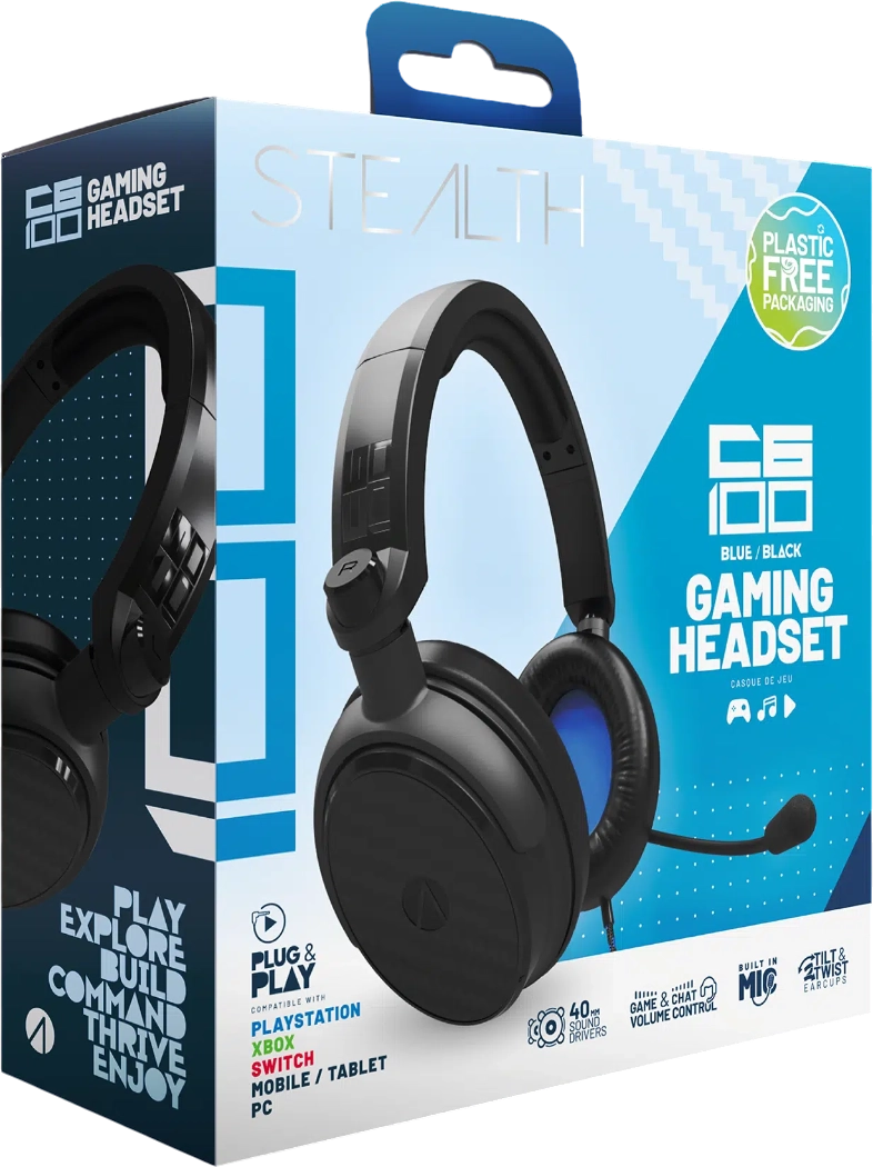 STEALTH C6-100 Wired Gaming headset - Black & Blue Over Ear  for sale in Egypt from Games2Egypt