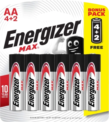 Energizer AA Max Alkaline Batteries (4+2)