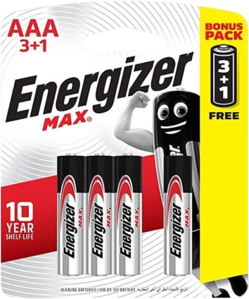 Energizer AAA Max Alkaline Batteries (3+1)