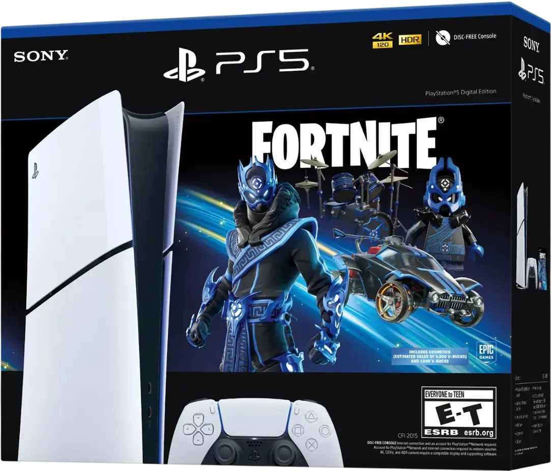 Sony PlayStation 5 Slim Console with Fortnite (Digital Edition) - 1TB - 1Y Warranty  for sale in Egypt from Games2Egypt