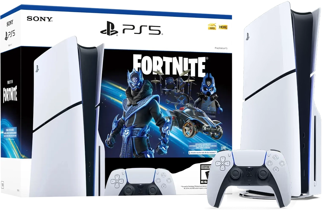 Sony PlayStation 5 Slim Console with Fortnite (Disc Edition) - 1TB - 1Y Warranty  for sale in Egypt from Games2Egypt