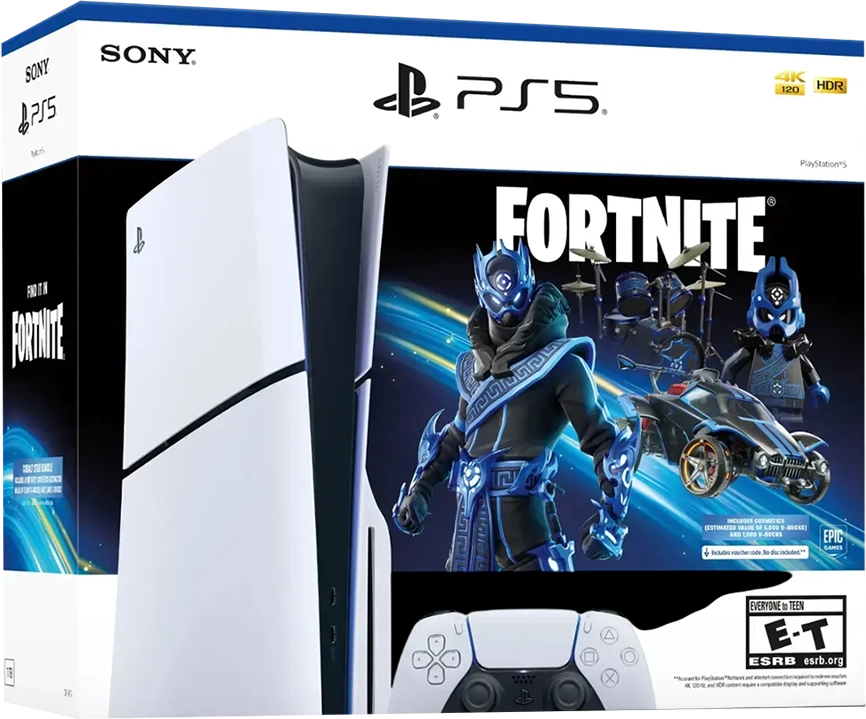 Sony PlayStation 5 Slim Console with Fortnite (Disc Edition) - 1TB - 1Y Warranty  for sale in Egypt from Games2Egypt