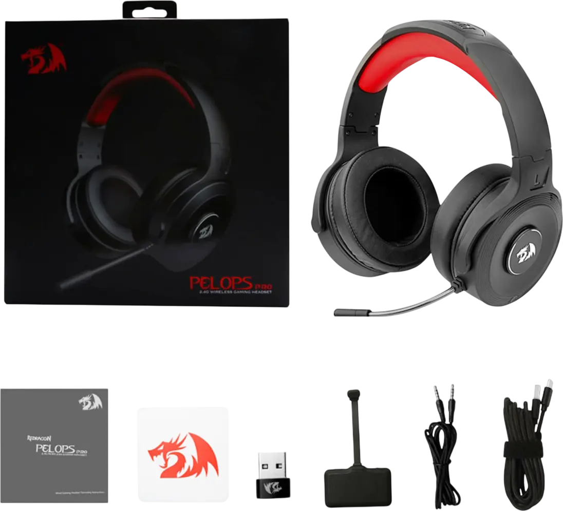 Redragon H818 PRO Pelops Wireless Gaming Headset - Black  for sale in Egypt from Games2Egypt