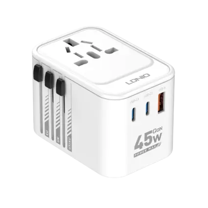 LDNIO Z8 GaN Universal Travel Adapter 45W 3 USB Ports