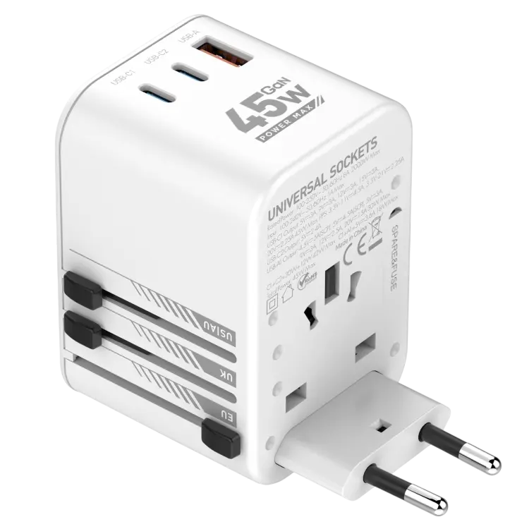 LDNIO Z8 GaN Universal Travel Adapter 45W 3 USB Ports  for sale in Egypt from Games2Egypt