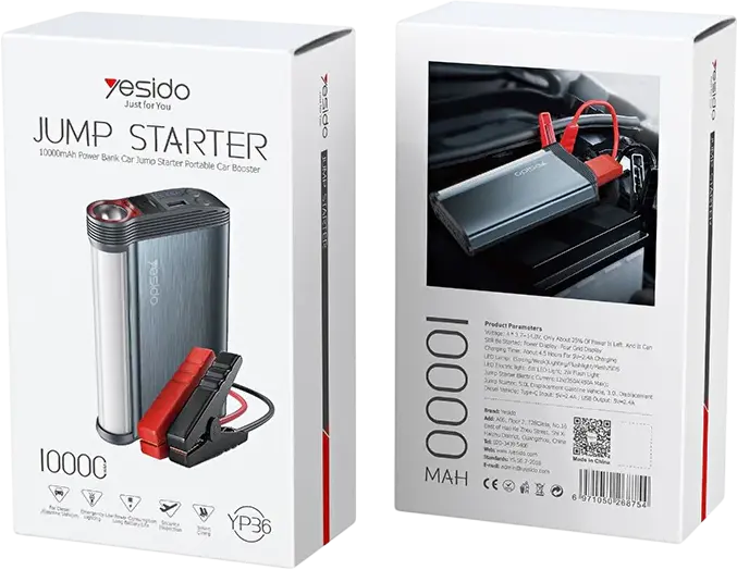 Yesido YP36 Power Bank Car Jump Starter 10000mAH - Portable Charger  for sale in Egypt from Games2Egypt