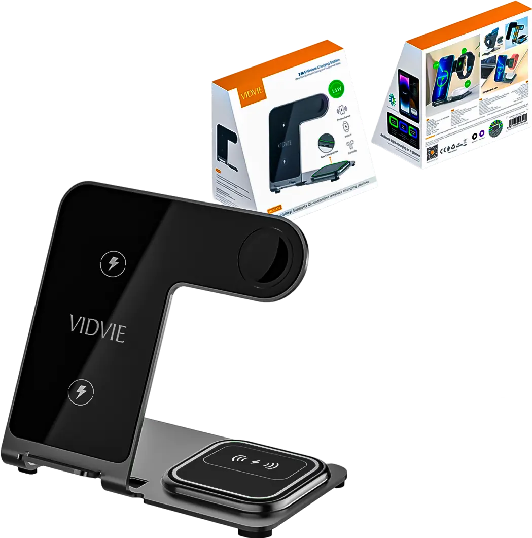 VIDVIE 3 IN 1 Wireless Charging Station  for sale in Egypt from Games2Egypt