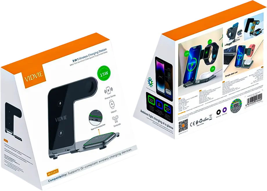 VIDVIE 3 IN 1 Wireless Charging Station  for sale in Egypt from Games2Egypt