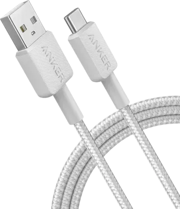 كابل أنكر من USB-A إلى USB-C شحن سريع - أبيض 