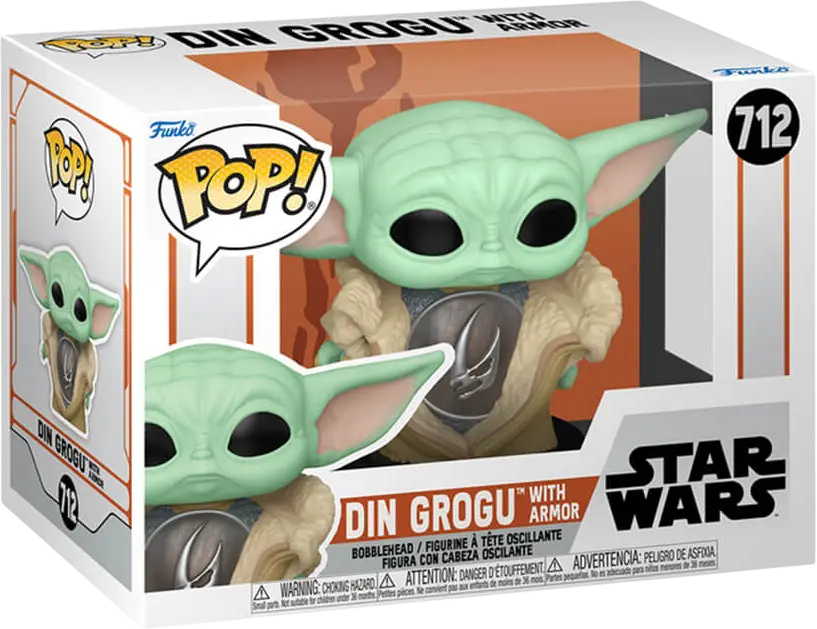 Funko Pop! Movies: Star Wars: The Mandalorian S10 - Din Grogu With Armor (Baby Yoda)   for sale in Egypt from Games2Egypt