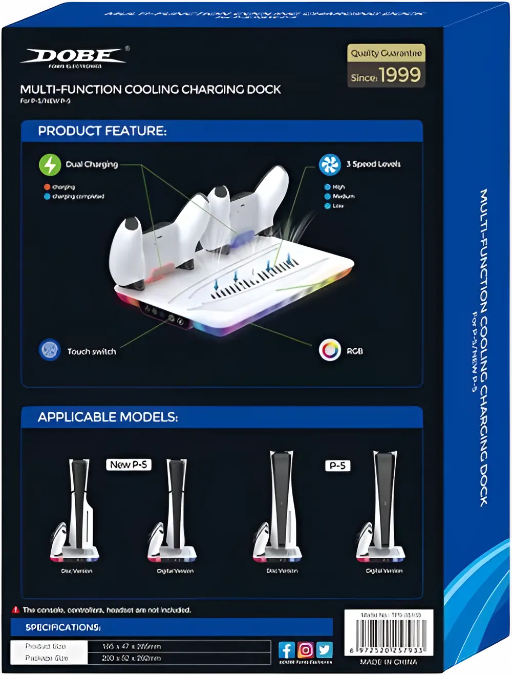 DOBE Multifunctional Cooling and Charging Stand 5 in 1 RGP - PS5 Slim  for sale in Egypt from Games2Egypt