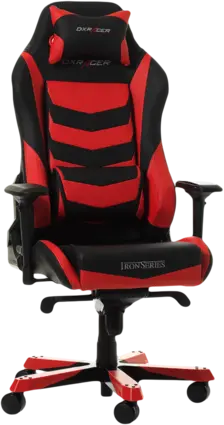 DXRacer OH/IS166/NR Iron Series Gaming Chair - Black and Red