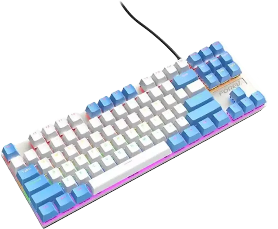 Keyboard FV-Q301 Rainbow TKL Mechanical Blue Switch – white blue  for sale in Egypt from Games2Egypt