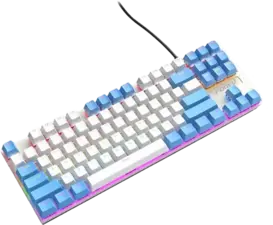 Keyboard FV-Q301 Rainbow TKL Mechanical Blue Switch – white blue