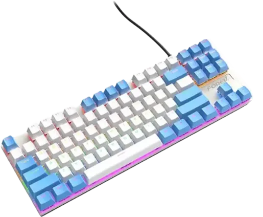 Keyboard FV-Q301 Rainbow TKL Mechanical Blue Switch – white blue