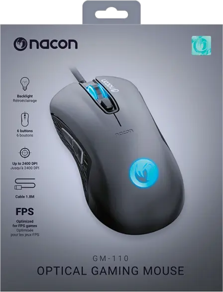 nacon PCGM-110 RGB 2400DPI Wired Gaming Mouse - Black  for sale in Egypt from Games2Egypt