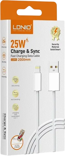 LDNIO LS891 25W Fast Charging Data Cable Type lightning  for sale in Egypt from Games2Egypt