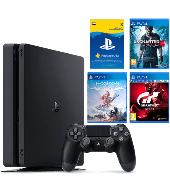 PS4 500GB Slim + 3 Games & 90 Days PSN  for sale in Egypt from Games2Egypt