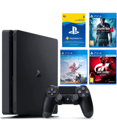 PS4 500GB Slim + 3 Games & 90 Days PSN