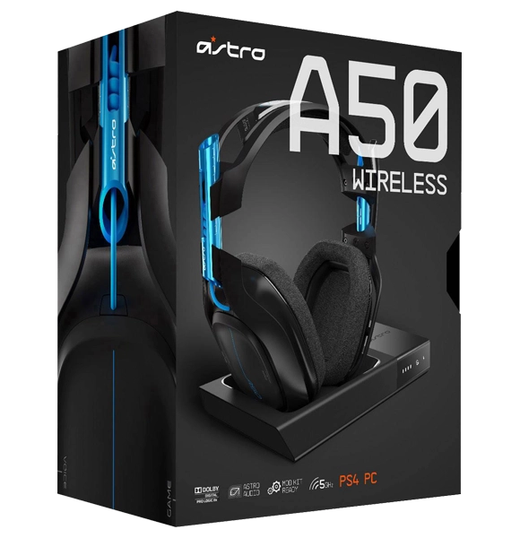 ASTRO Gaming A50 Wireless Headset - Black/Blue - PlayStation 4 + PC  for sale in Egypt from Games2Egypt