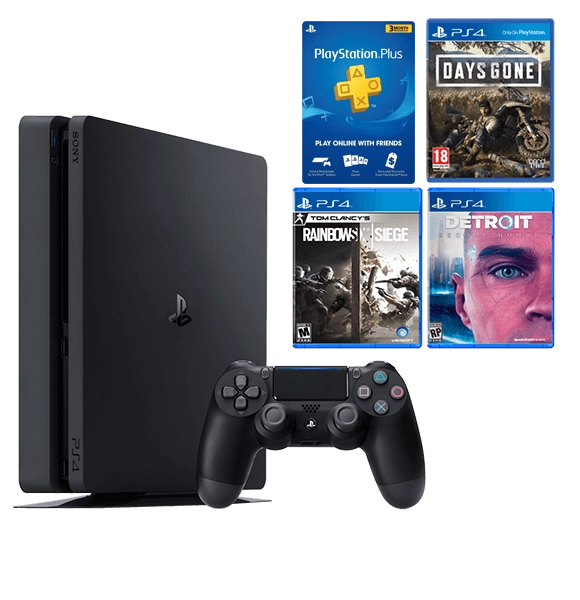 PS4 Slim 1TB Bundle (Days Gone, Detroit, Rainbow Six Siege)  for sale in Egypt from Games2Egypt