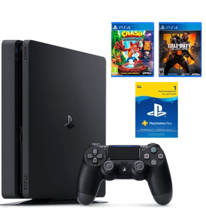 PS4 Slim 1TB + Call Of Duty Black Ops 4 + Crash Bandicoot + 1 Month PS Plus