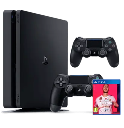 PS4 1 TB FIFA20 - (English and Arabic Edition) - BUNDLE + 2 CONTROLLERS