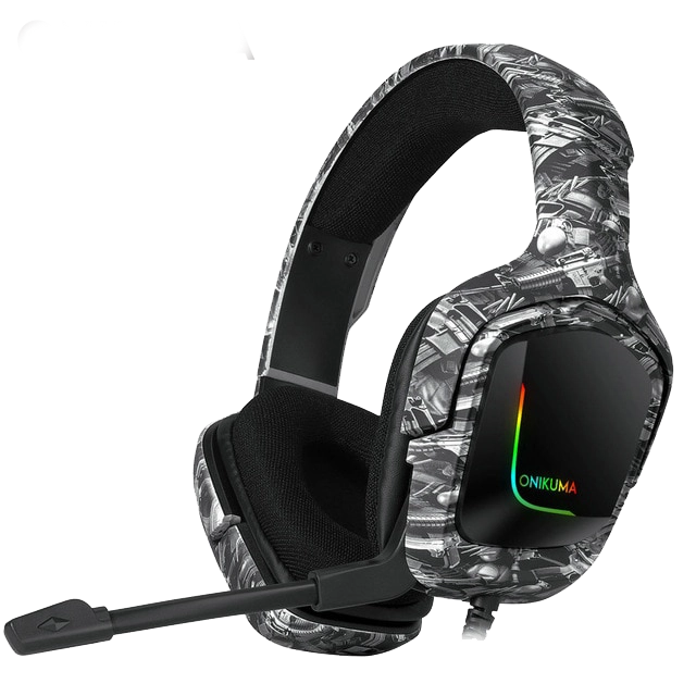 Onikuma K20 RGB Wired Gaming Headphone - Grey and Black Pattern (Camouflage)  for sale in Egypt from Games2Egypt