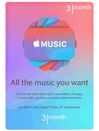 Apple Music 3 Months subscription USA