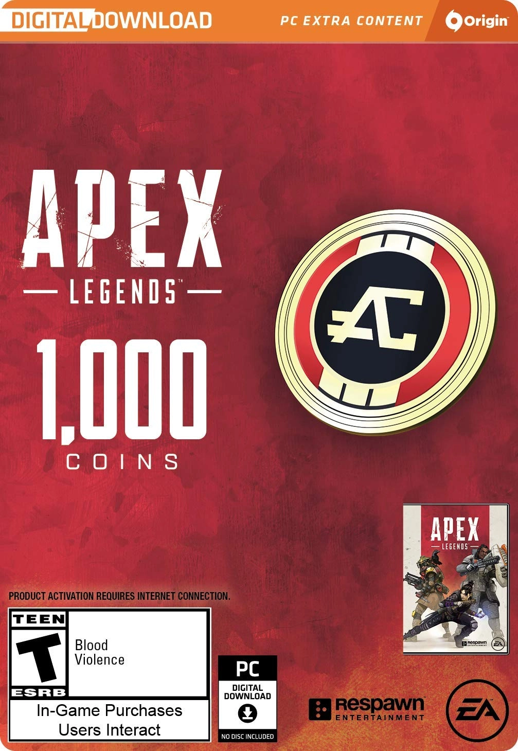 Apex Legends 1000 Coins PC Origin  for sale in Egypt from Games2Egypt