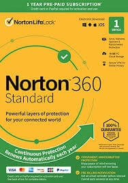 Norton 360 Standard + 10 gb cloud storage 1 year 1 device CD Key  for sale in Egypt from Games2Egypt