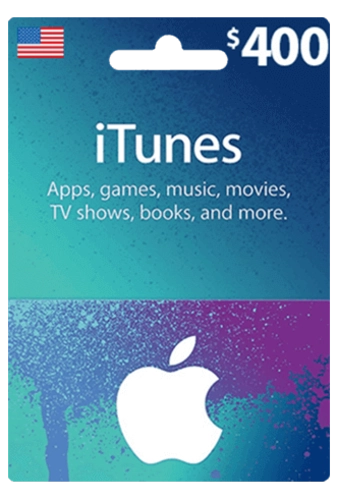 Apple iTunes Gift Card NORTH AMERICA 400$ USD iTunes