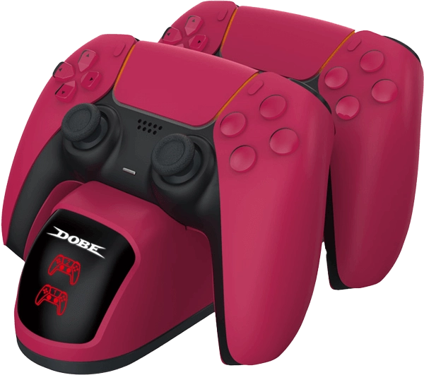 DOBE Stardust Red Handle Dual Charger Base for PS5 - Cosmic Red  for sale in Egypt from Games2Egypt