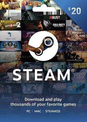 Steam gift card 20$ global Except ( USA - Turkey )