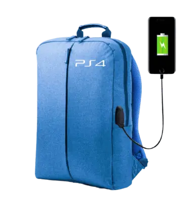 BackPack Bag For PS4 Game Console Storage - Light Blue