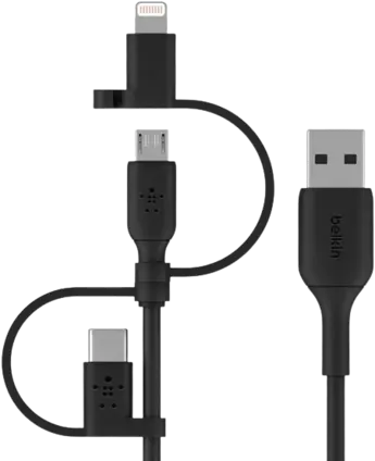 Belkin USB To Lightning / Micro / Type C 3 in 1 Boost Charge Cable ( 1M ) -  Black