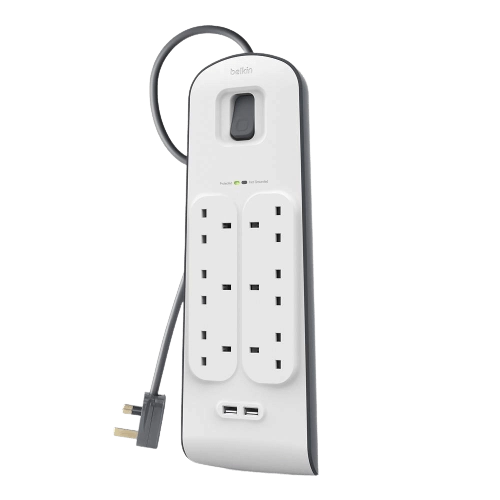 Belkin 6 Way Surge Protection Strip USB Charging - 2m  for sale in Egypt from Games2Egypt