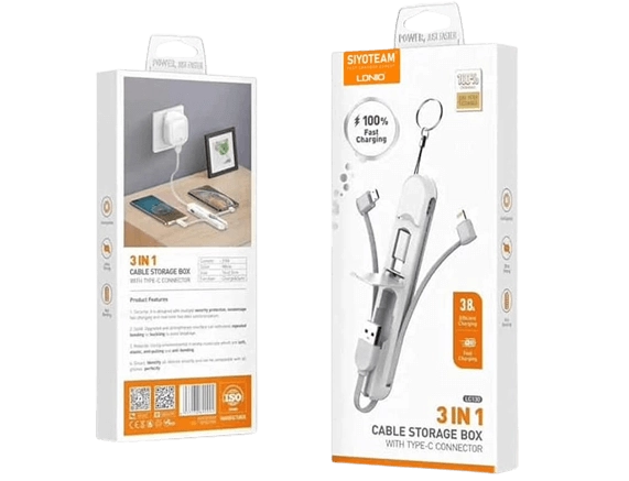 Ldnio LC130 3 in 1 Multi-Use Charging Cable  for sale in Egypt from Games2Egypt