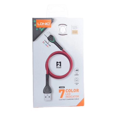 Ldnio LS482 LED Charging Cable from USB to Type-C (2m)  for sale in Egypt from Games2Egypt