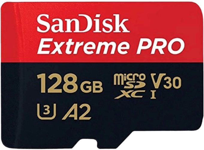 SanDisk Extreme PRO 128GB MicroSD UHS-I 170 MB/s Memory Card with Adapter