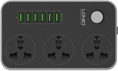 LDNIO SC3604 Power Strip with 6 USB Ports and 3 Power Sockets  for sale in Egypt from Games2Egypt