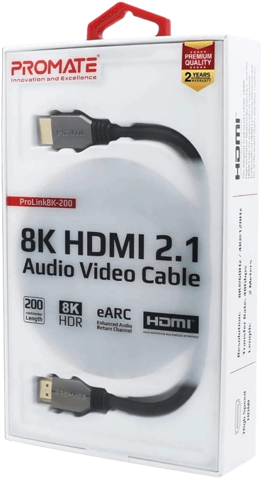 Promate HDMI 2.1 Cable, 48Gbps 8K HDMI to HDMI - 2m  for sale in Egypt from Games2Egypt