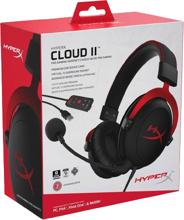 HyperX Cloud II Wired Gaming Headset - Black & Red  for sale in Egypt from Games2Egypt