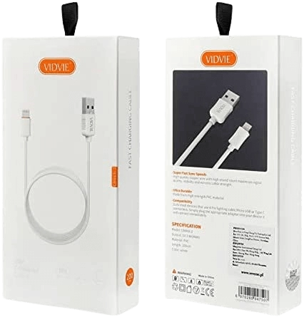 VIDVIE CB443i-3 From USB to Lightning Charging Cable for iPhone - 3m  for sale in Egypt from Games2Egypt