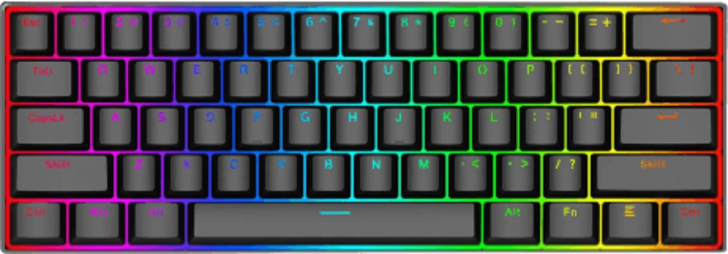 Redragon K630 Dragonborn 60% Wired RGB Gaming Keyboard, 61 Keys