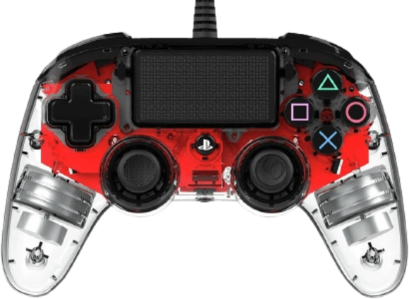 Nacon Wired Illuminated Compact PS4 Controller- Red