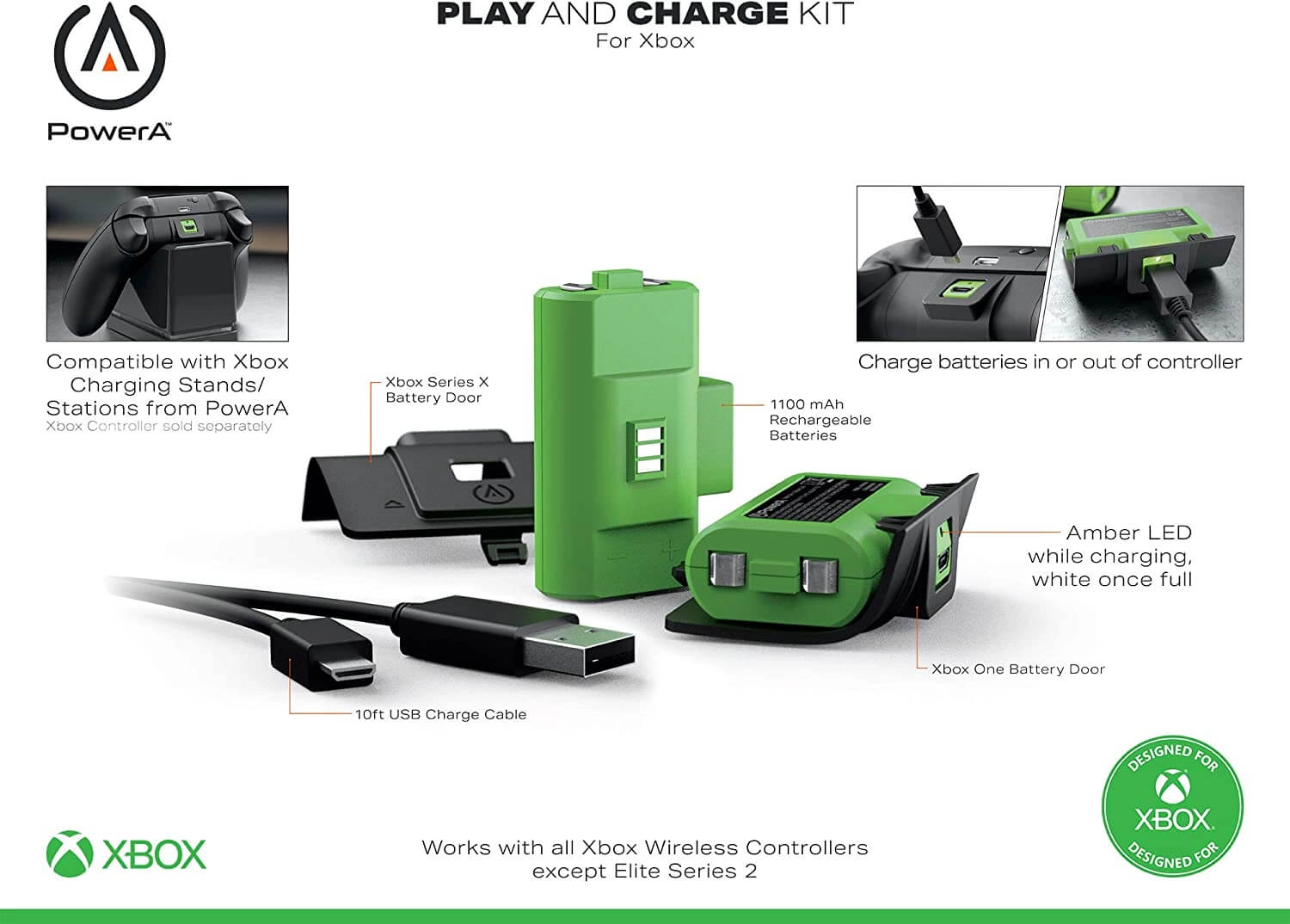 PowerA Xbox Series X Play and Charge Kit for Xbox  for sale in Egypt from Games2Egypt