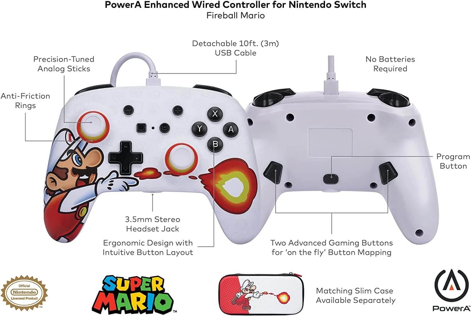 PowerA Enhanced Wired Controller for Nintendo Switch - Fireball Mario  for sale in Egypt from Games2Egypt