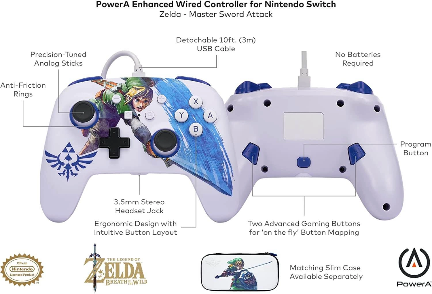 PowerA Enhanced Zelda Wired Controller for Nintendo Switch - Master Sword Attack  for sale in Egypt from Games2Egypt