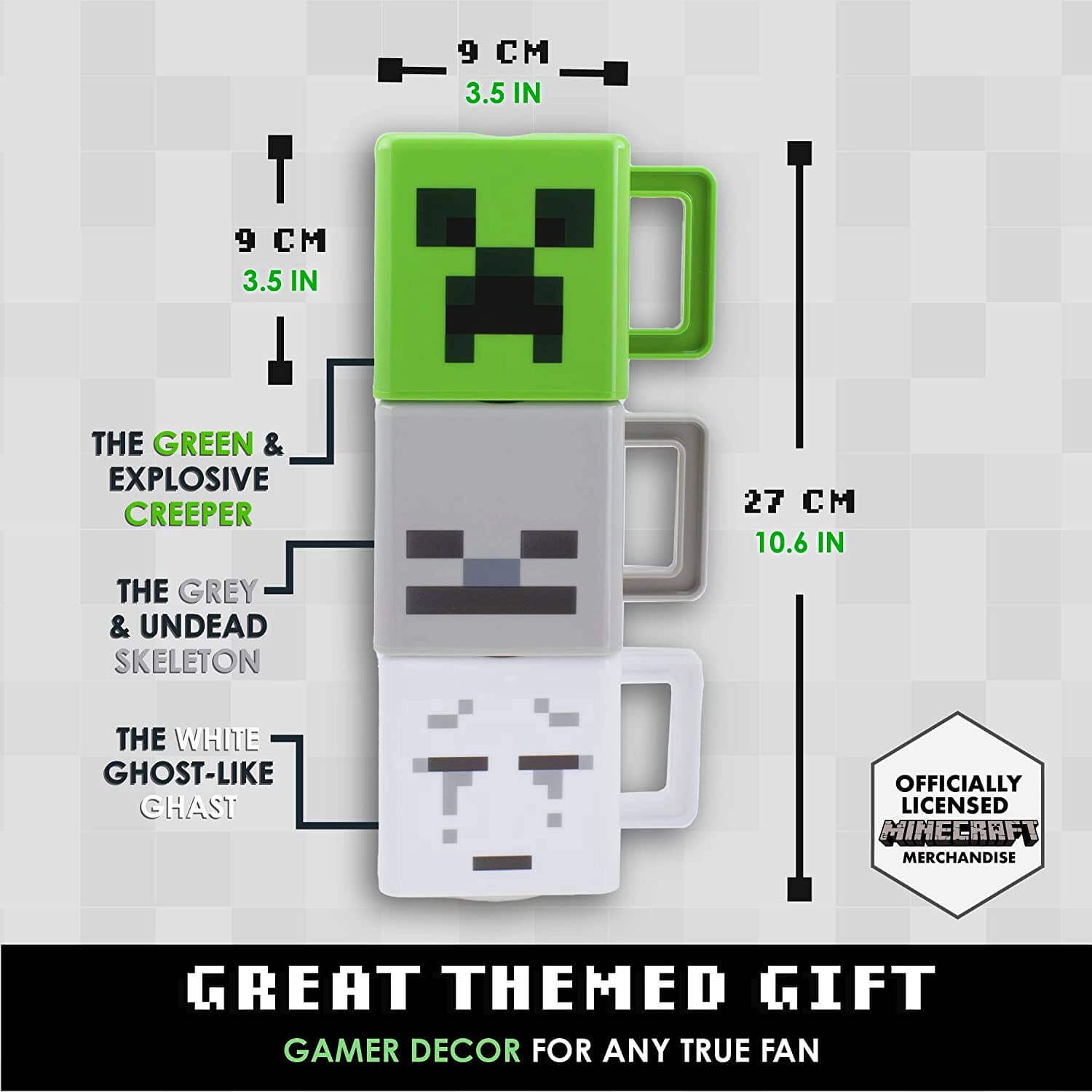 Paladone Minecraft 3x Stacking Mugs  for sale in Egypt from Games2Egypt